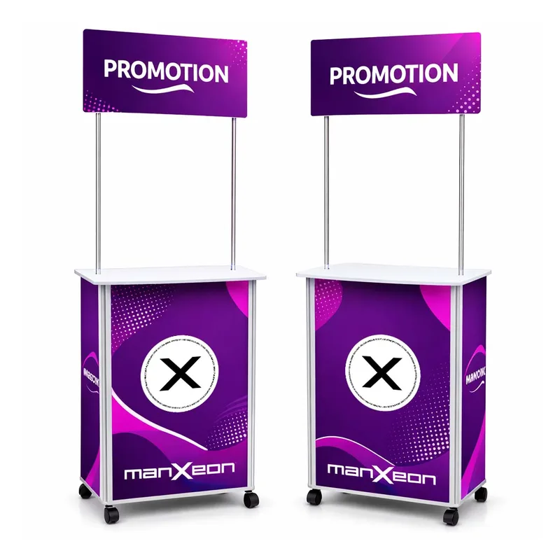 Premium Sampling Booth Counter - Wheel & Safety Lock Bracket - MX-TSB2