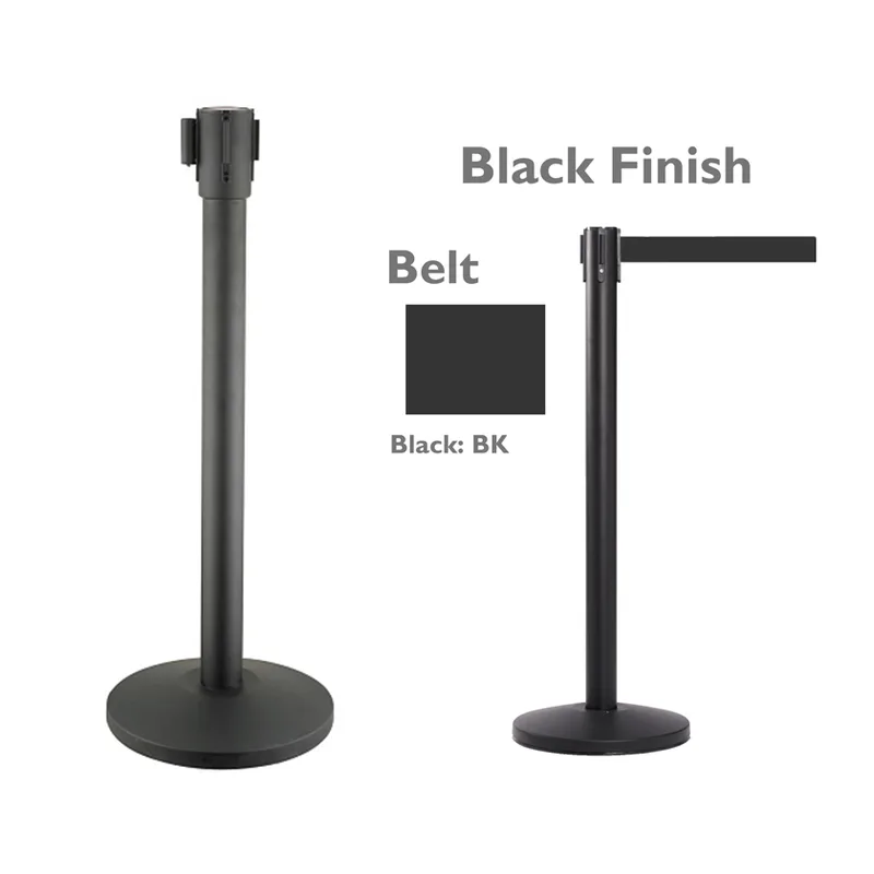 Queue Up Stand Retractable Belt Black - MX-QUSB2