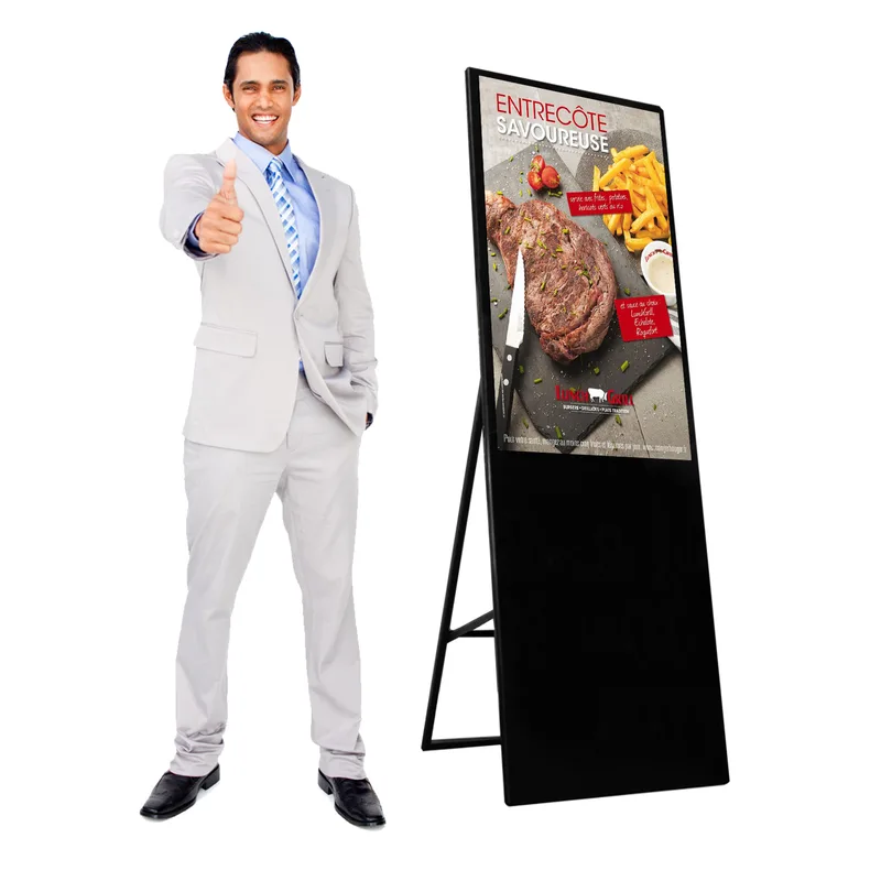 Slim Digital Poster Display with "A" Frame Floor Standing 43 Inch Screen Non WIFI - MX-FRDP43