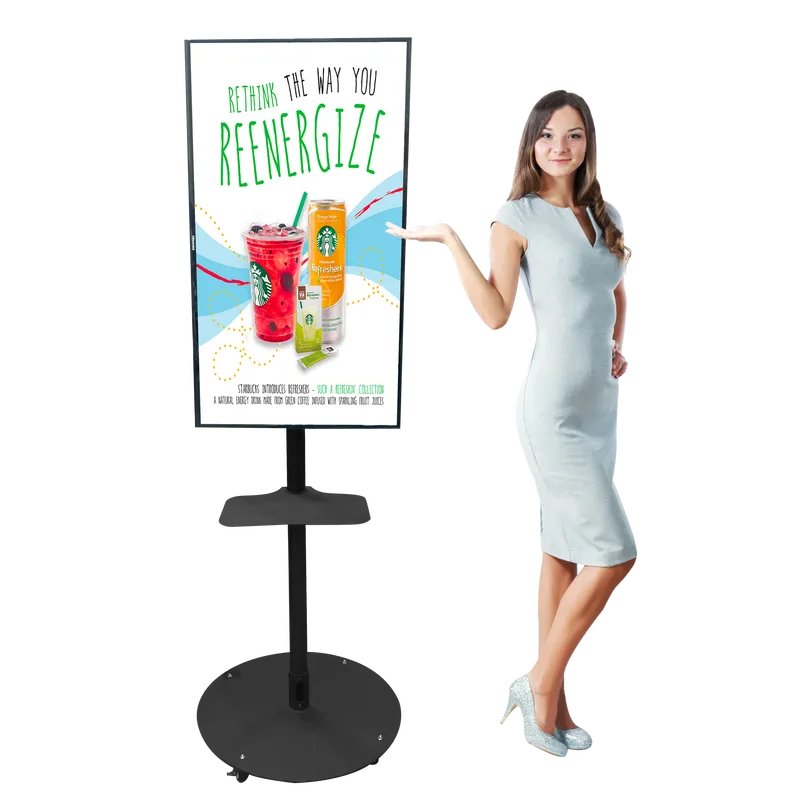 Digital Signage Display Floor Stand Adjustable eBunting 32 -50 Inch TV Screen - MX-AFSDS50