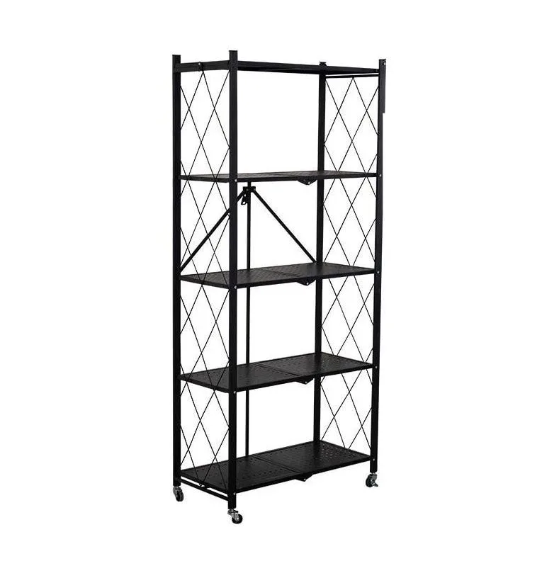 Foldable 5 Tiers Storage Metal Rack With Wheels - MX-5SFMR